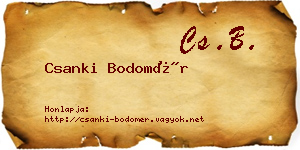 Csanki Bodomér névjegykártya
